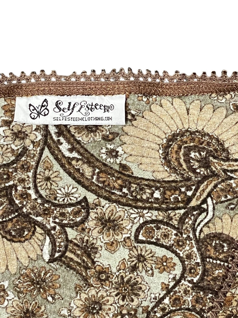 Light Brown Paisley Wrap Top (S)