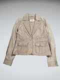 Selections Beige Genuine Leather Blazer Women (M)