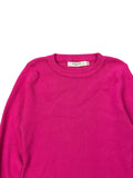 Hot Pink Knit Sweater with Feather Cuffs (XS)