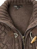 Brown Cable Knit Toggle Cardigan (S)