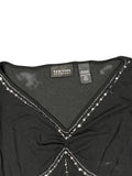 Y2K Rhinestone Embellished Black Top (XS)