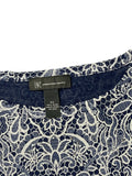 INC navy patterned dress top (XS)