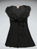 Black Tie Front Cap Sleeve Top (M)