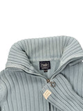 Turquoise Ribbed Zip Cardigan (M)