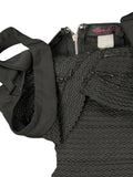 Black-on-Black Patterned Lace Lingerie Top (S)