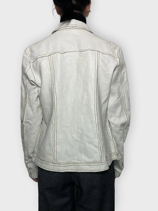 White Leather Jacket (M)
