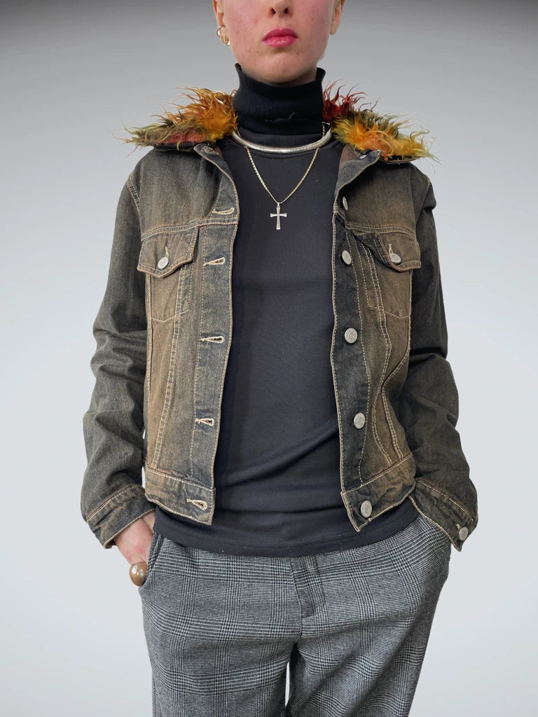 Crazy World Colourful Fur Jacket