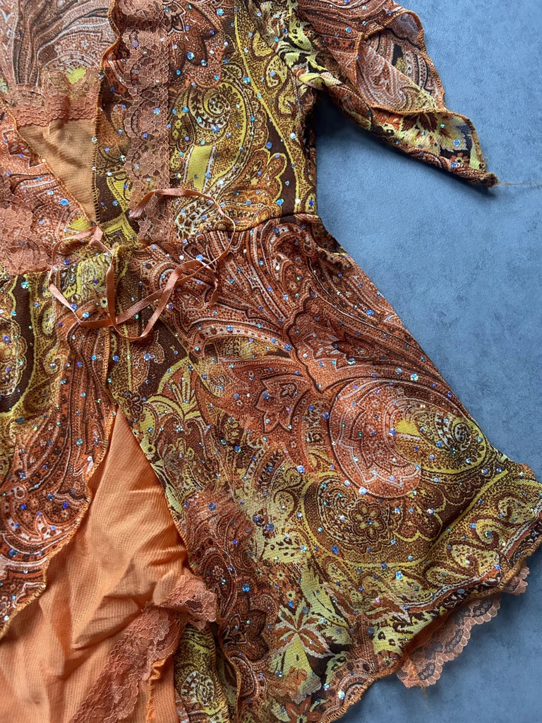 Orange print top