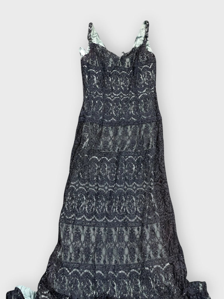 Blue Lace Maxi Evening Dress (XS)