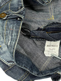 Me Lem Distressed Pocket Button Denim Shorts (S)