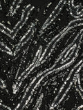 Sequin Wave Party Top in Black (M)