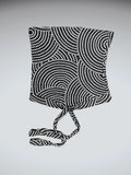 Y2K Op-Art Black & White Tie Top (M)