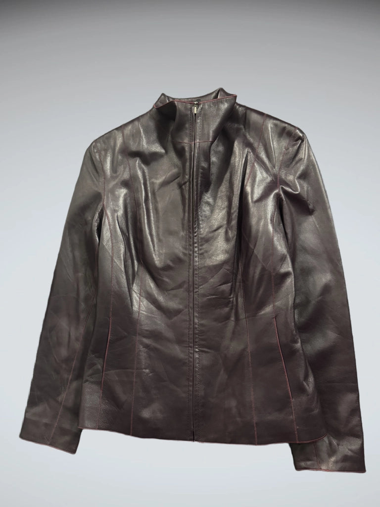 Cole Haan Purple Lamb Leather Jacket (L)
