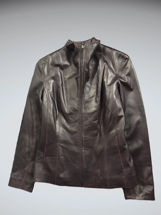 Cole Haan Purple Lamb Leather Jacket (L)