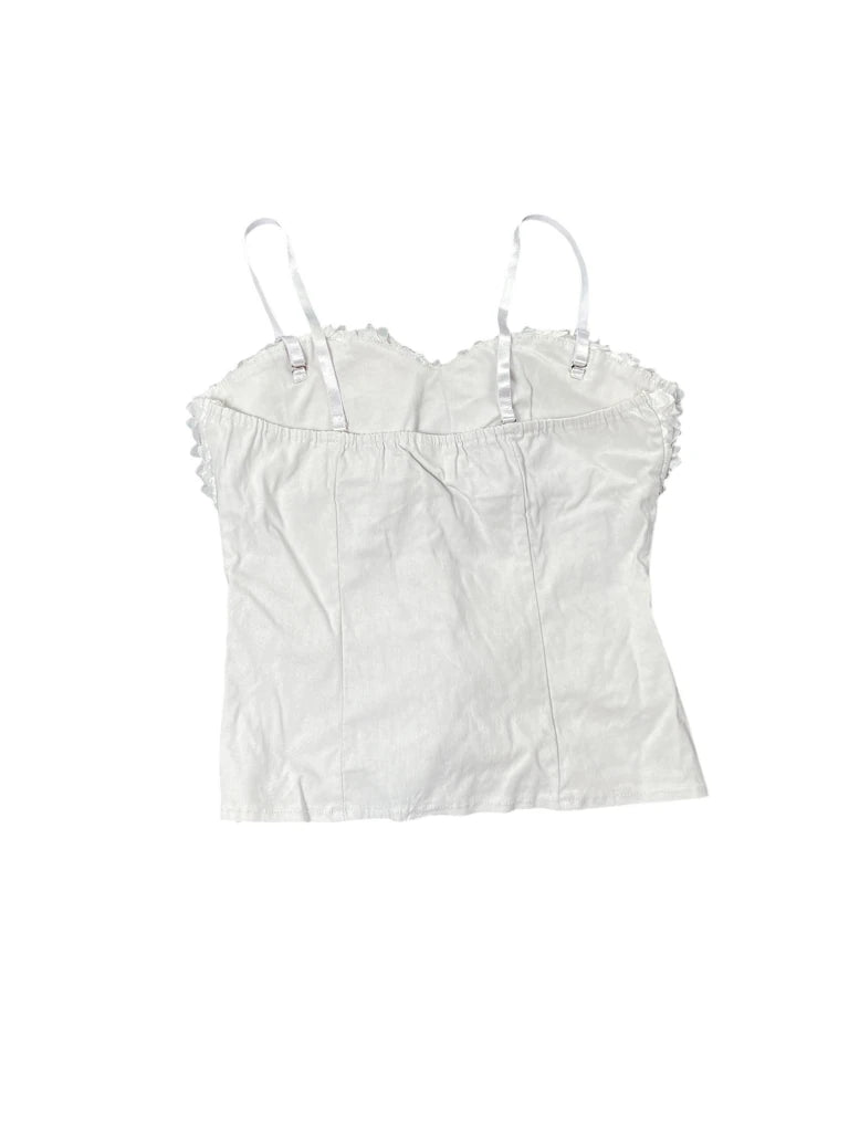 white 3D flower corset top (S)