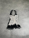 black lingerie dress with white lace (S)