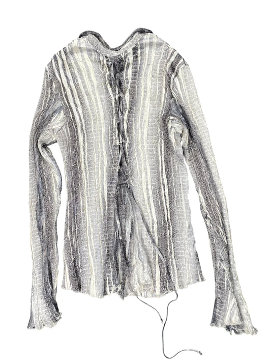 Komarov White Snakeskin Satin Dress Top (M)
