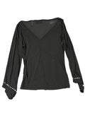 Y2K Rhinestone Embellished Black Top (XS)