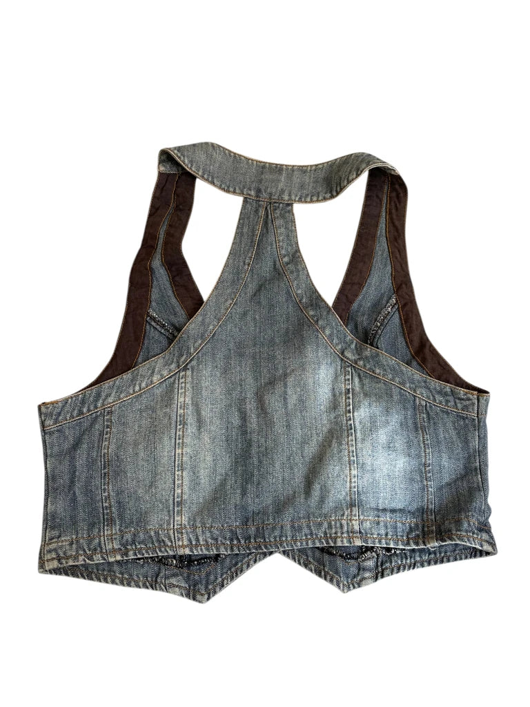 blue loops – y2k denim corsage (XL)