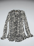 Y2K blue snakeskin ruffle mini dress (M)