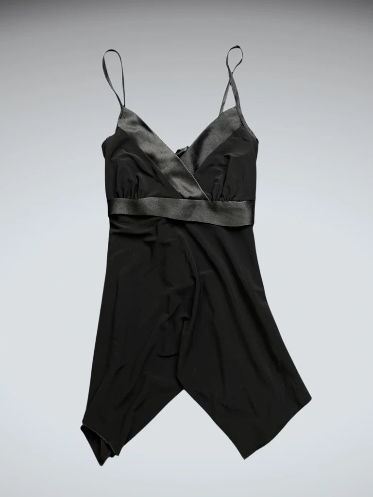 Black Satin Bow Detail Top (S)