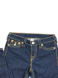 Dark Blue Bootcut Jeans with Iconic Stitching (S)