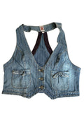 blue loops – y2k denim corsage (XL)