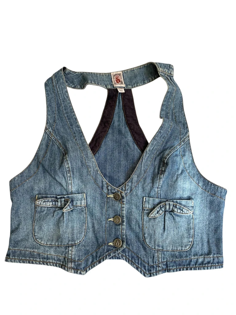 blue loops – y2k denim corsage (XL)