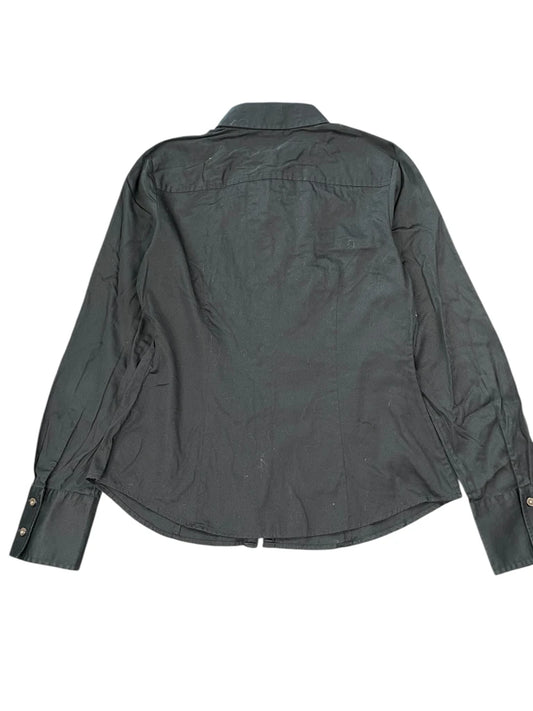 Ann Taylor Black Ruffle Front Blouse (M)