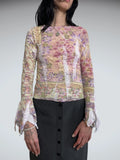 long sleeve flower top (L)