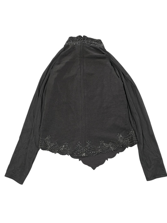 Tadashi Black Beaded High Neck Top (XL)