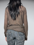brown lace blouse