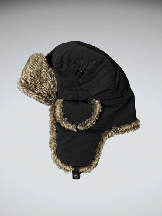 Edgy Black Aviator Pilot Trapper Hat (ONESIZE)