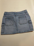 Light Wash Cargo Denim Mini Skirt Multi-Stitch Detail Y2K (S)