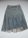 Vintage Flared Long Denim Skirt (M)