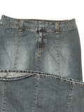 Contrast Blue Denim Maxi Skirt (M)