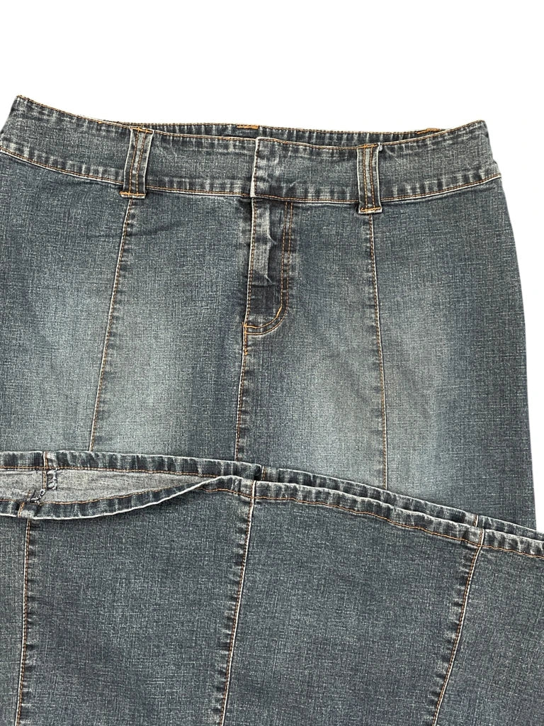 Contrast Blue Denim Maxi Skirt (M)