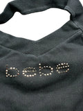 Bebe Rhinestone Logo Halter Top (L)