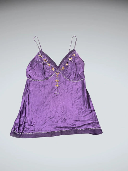 Purple light top with yellow rhinestone (XS)