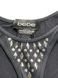 Black Rhinestone Detail Tank Top (M)