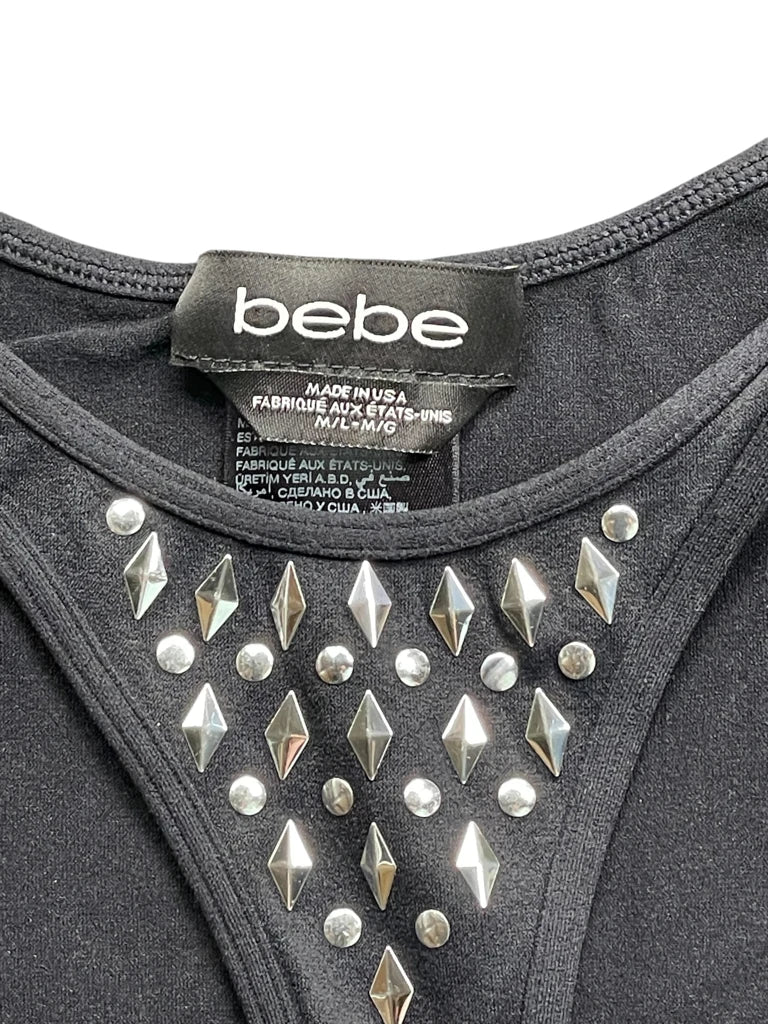 Black Rhinestone Detail Tank Top (M)