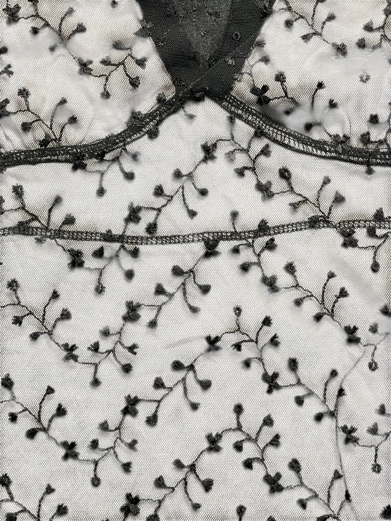 Black Beige Lace Floral Camisole (S)