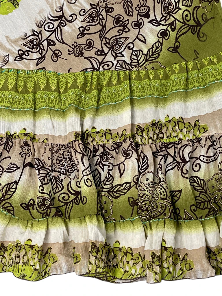 Ocean Mist Leopard Print Skirt (M)
