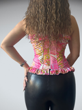 Pink print corset