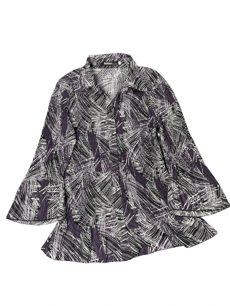 Light Purple Stripe Pattern Dress Top (M)