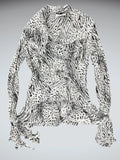 Kaelyn Max White Tiger Print Long Vintage Top (S)