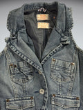 Blue Star Cropped Denim Vest Women (S)
