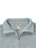Turquoise Knit Zip-Up Cardigan (S)
