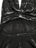 Black Striped Metallic Knit Tank Top (M)