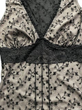 Black Beige Lace Floral Camisole (S)